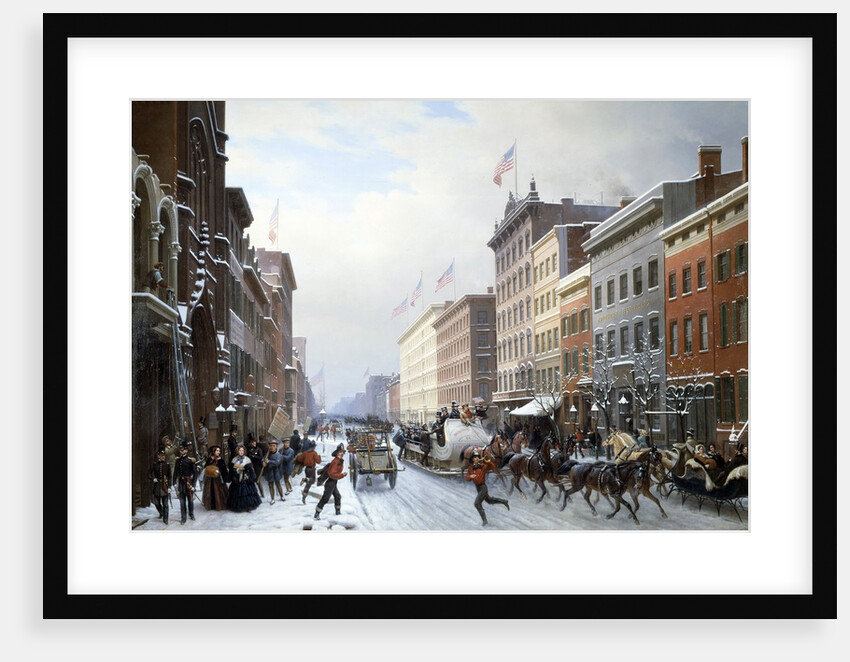 Street in Manhattan, New York, 1840 by Hyppolite Victor Valentin Sebron
