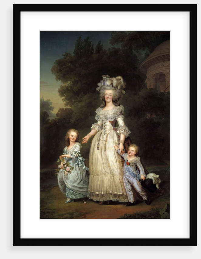 Portrait of Queen Marie Antoinette of France with her children by Adolf Ulrich Wertmuller