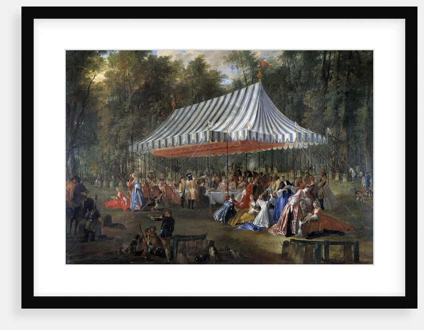 Upper class banquet in the park by Michel Barthelemy Ollivier