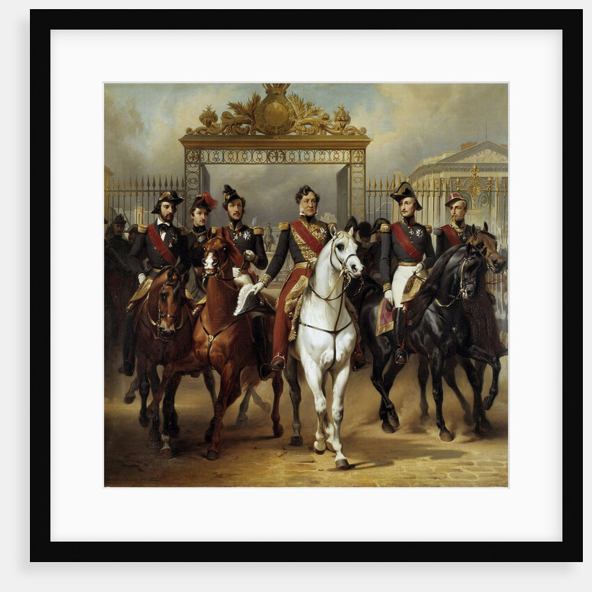 Louis-Philippe and his five sons leaving Versailles Castle by Horace Vernet