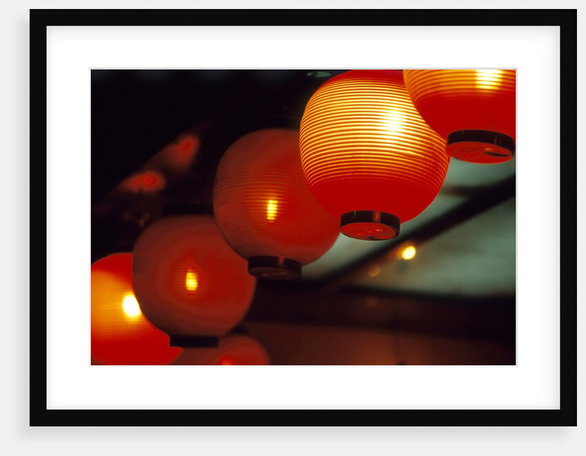 View of japanese lanterns, Dotombor, Osaka, Osaka Prefecture, Kinki Region, Honshu, Japan by Anonymous