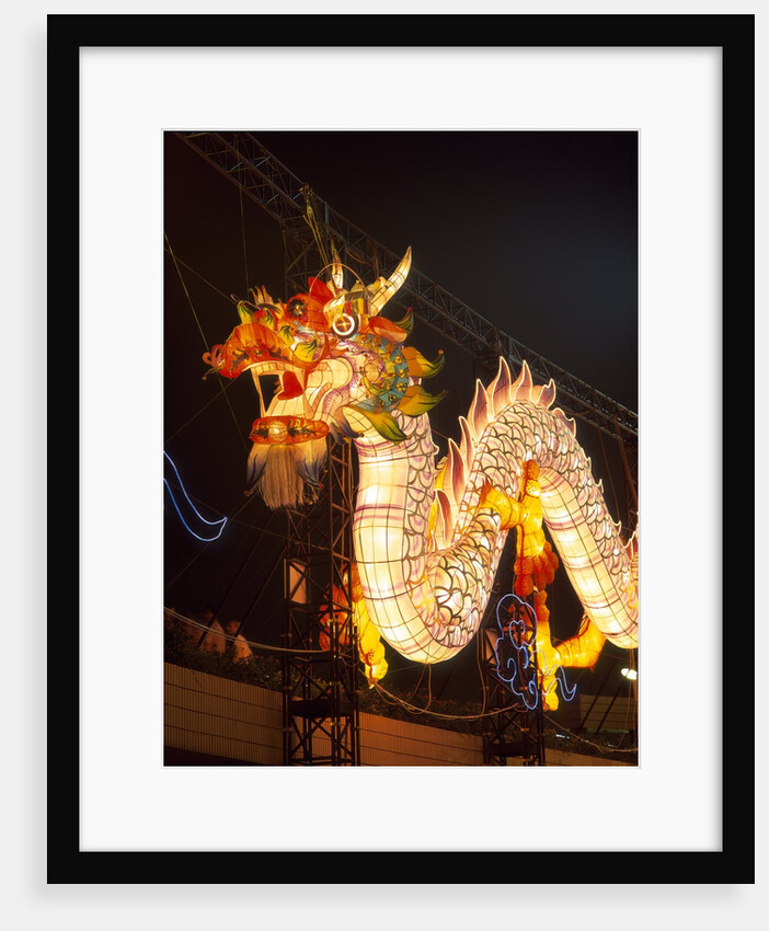 Illuminated Chinese Dragon on New Year's Eve, Hong Kong, China by Anonymous