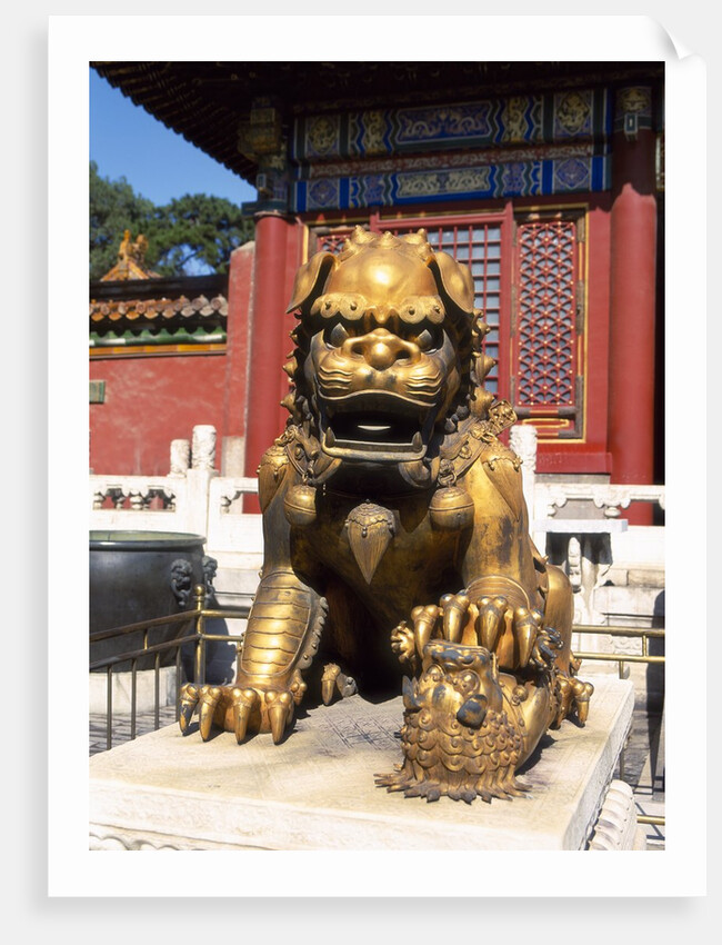 Guardian Lion at Forbidden City on Tiananmen Square, Imperial Palace, Beijing, Dongcheng District, China by Anonymous