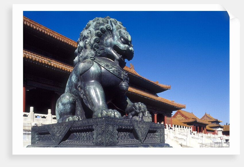 Guardian Lion at Forbidden City on Tiananmen Square, Imperial Palace, Beijing, Dongcheng District, China by Anonymous