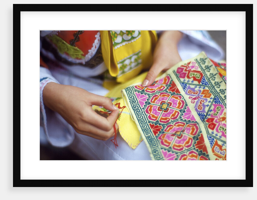 Girl weaving Nax, China by Anonymous