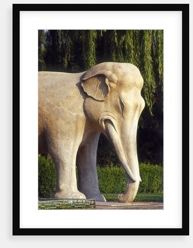 Stone elephant, Sacred Way, Ming Tombs, Beijing, China by Anonymous