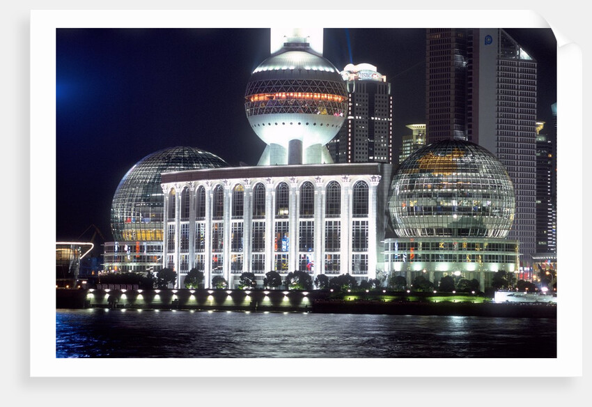 International Convention Centre at night, Shanghai, China by Anonymous