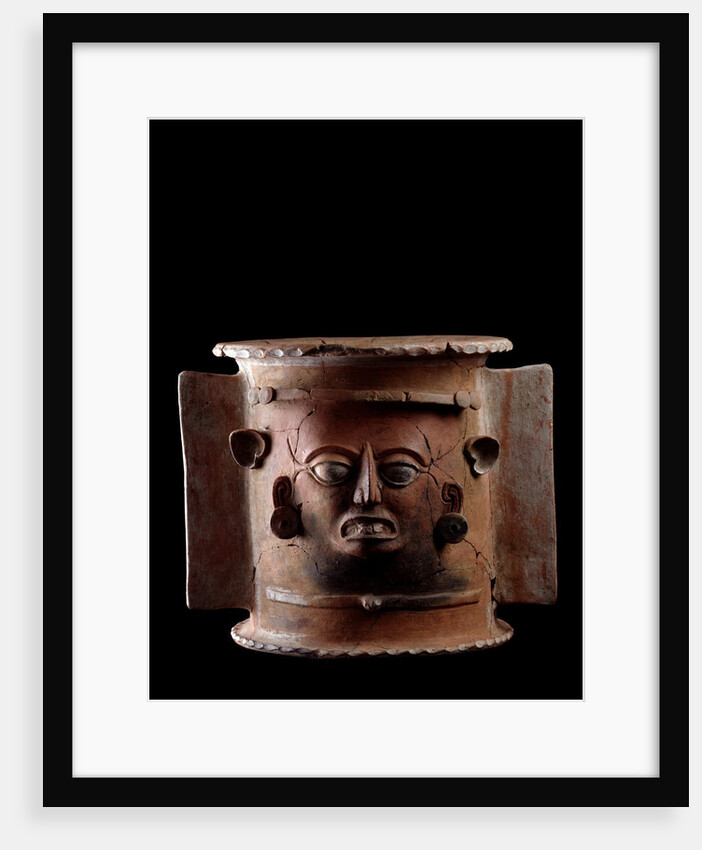 Funeral urn depicting a human face by Anonymous