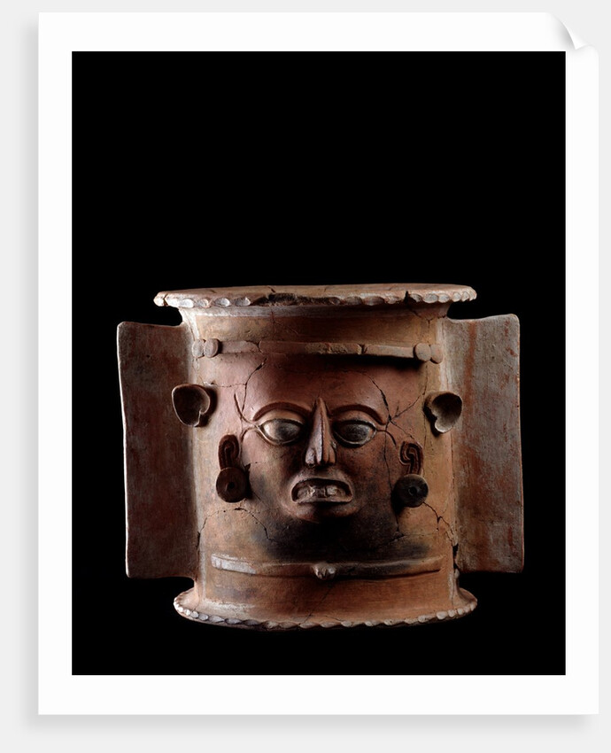Funeral urn depicting a human face by Anonymous