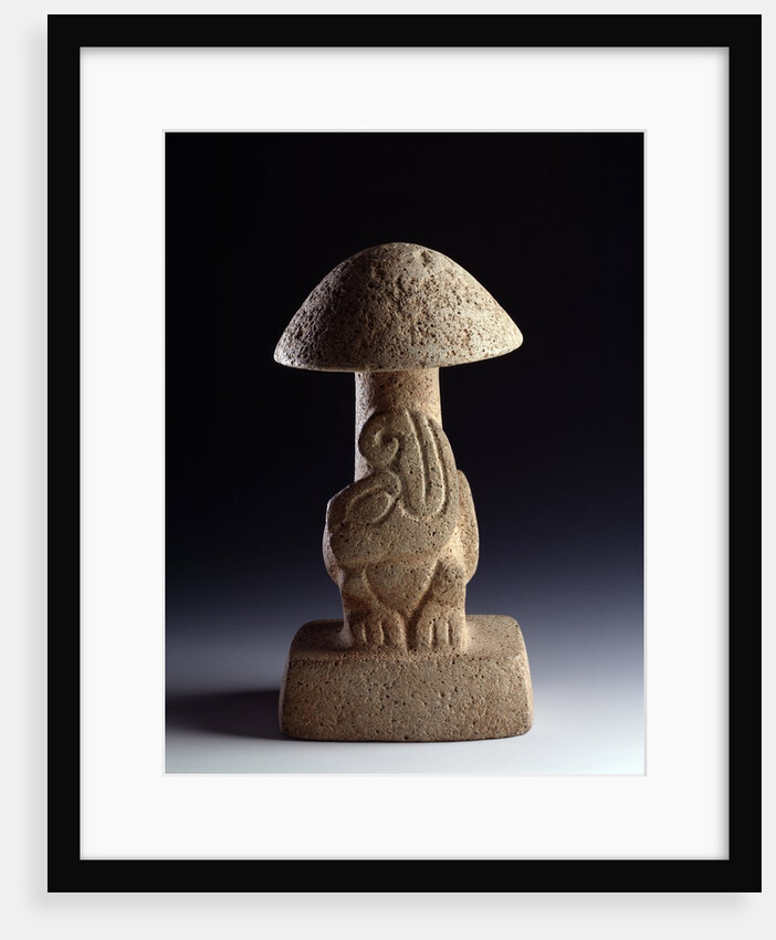 Mushroom sculpture with a stylized snake by Anonymous
