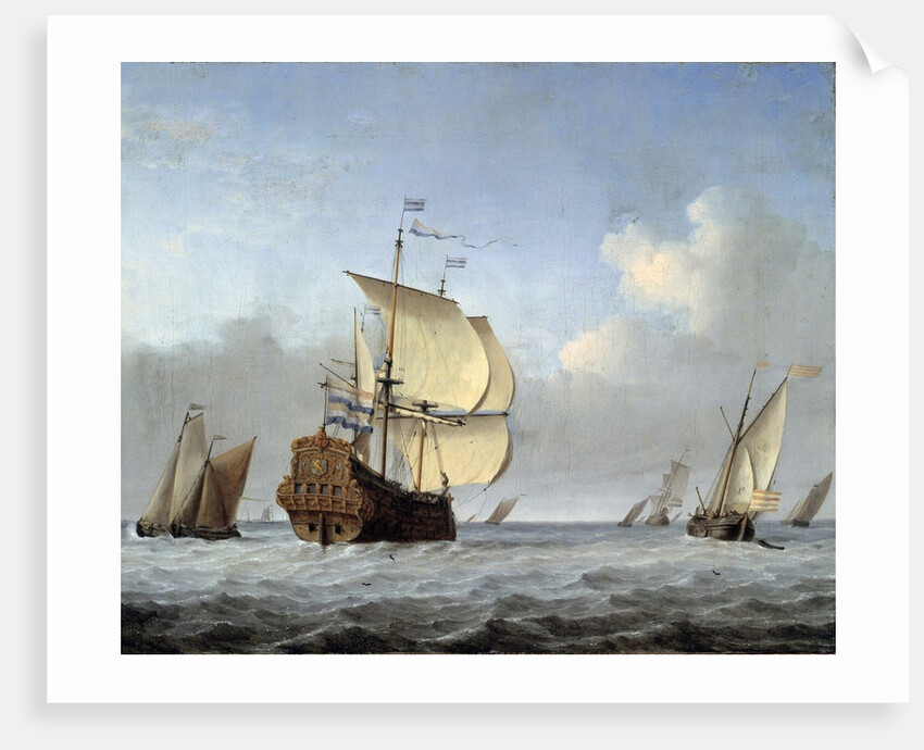 Marine with Flagship by Willem van de Velde the Younger