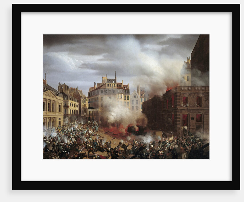 The Burning of the Chateau d'Eau at the Palais-Royal, 1848 by Eugene Henri Adolphe Hagnauer