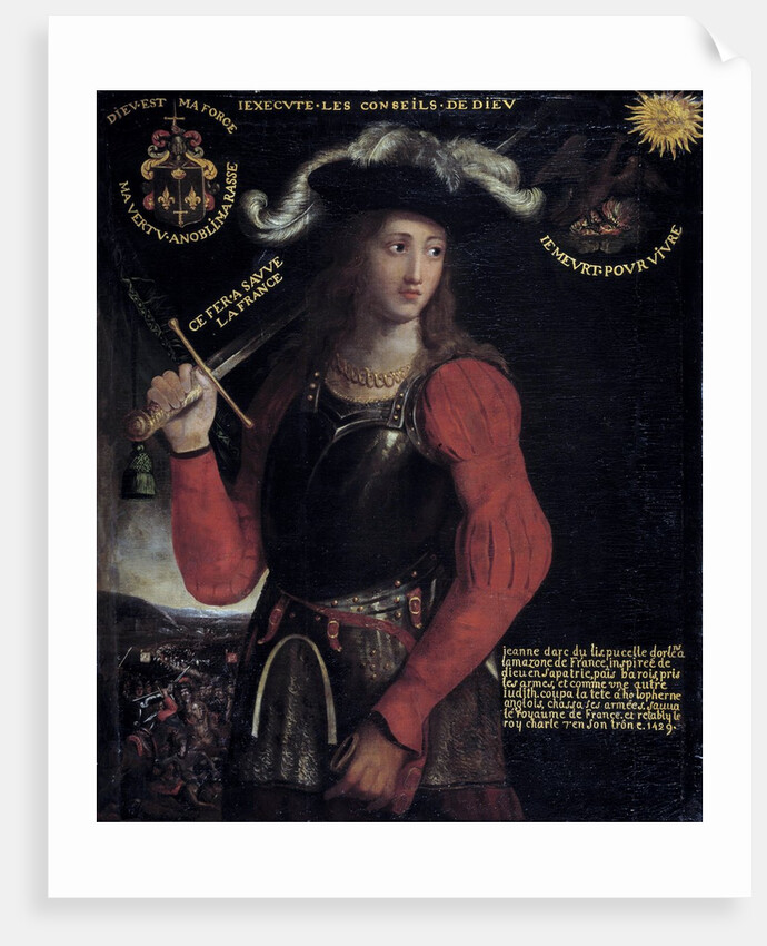 Portrait of Joan of Arc in war costume by Anonymous