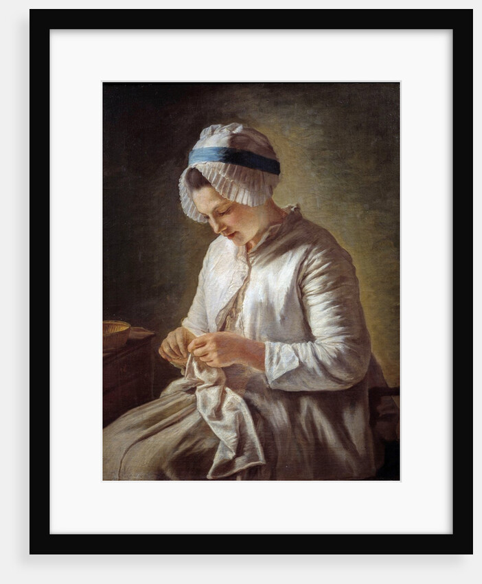 The Seamstress or Young Woman Working by Francoise Duparc