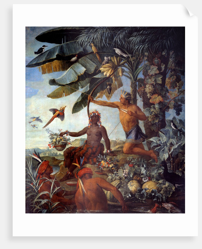 The Indian hunter and fisherman by Francois Desportes