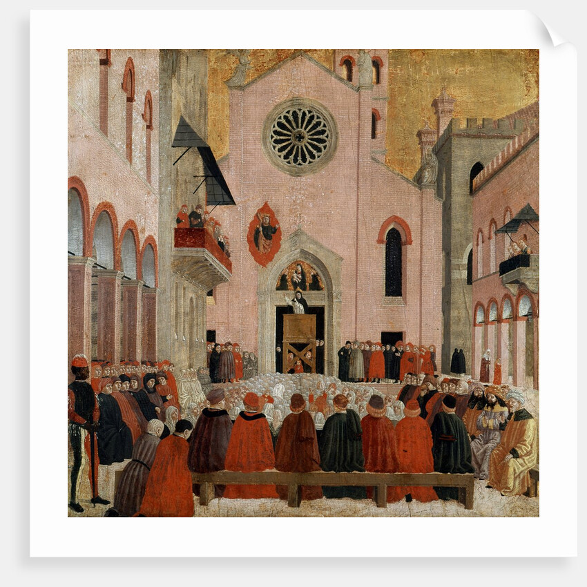 St Vincent Ferrer preaching before a Pope by Bartolomeo degli Erri