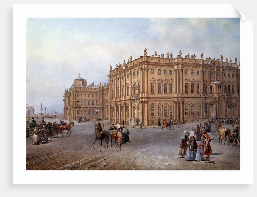View of the Winter Palace in Saint Petersburg in 1843 by Vasily Sodovnikof