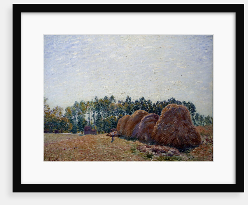 Haystacks at Moret, morning light by Alfred Sisley