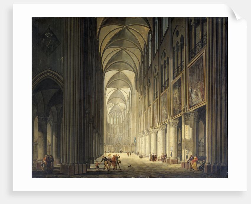 Interior view of the cathedral Notre Dame de Paris by J. F. Depelchin