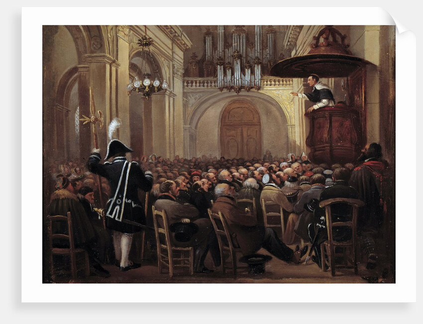 Lacordaire preaching at the Cathedral of Nancy by Anonymous