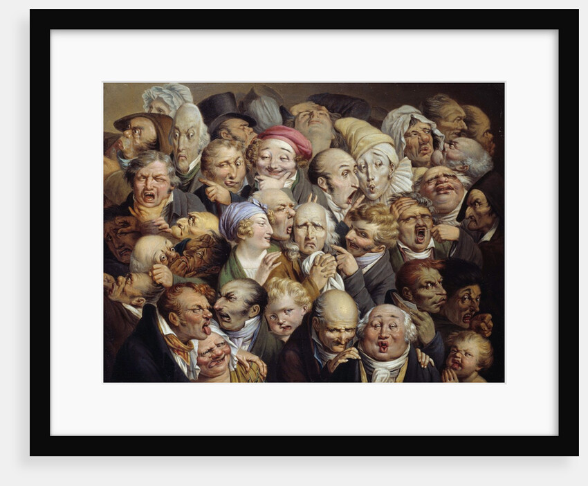 Reunion of 35 facial expressions by Louis Leopold Boilly