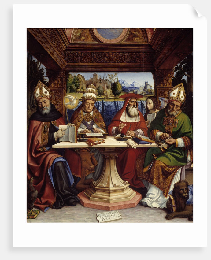 The Four doctors of the Church represented with attributes of the Four Evangelists by Il Pavese