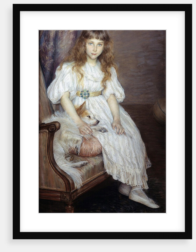 The little girl with the white dog by Marie Louise Catherine Breslau