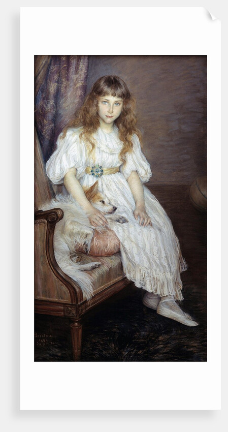 The little girl with the white dog by Marie Louise Catherine Breslau