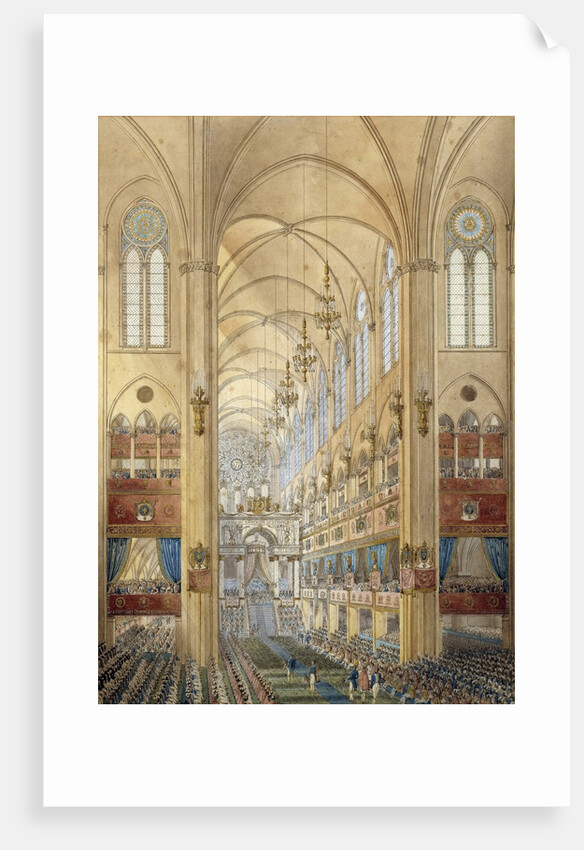 Interior of the Notre Dame Cathedral in Paris during the coronation of Napoleon I by Anonymous