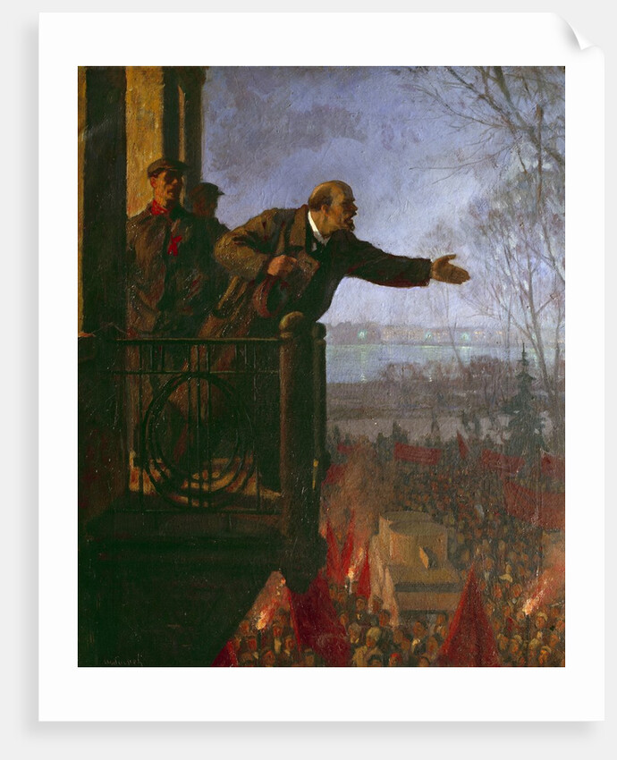 Lenin on the balcony of the Kschessinska Mansion by Anonymous