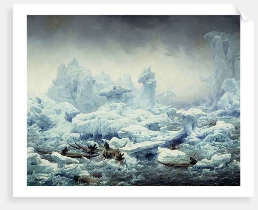 Fishing for Walrus in the Arctic Ocean by Francois-Auguste Biard