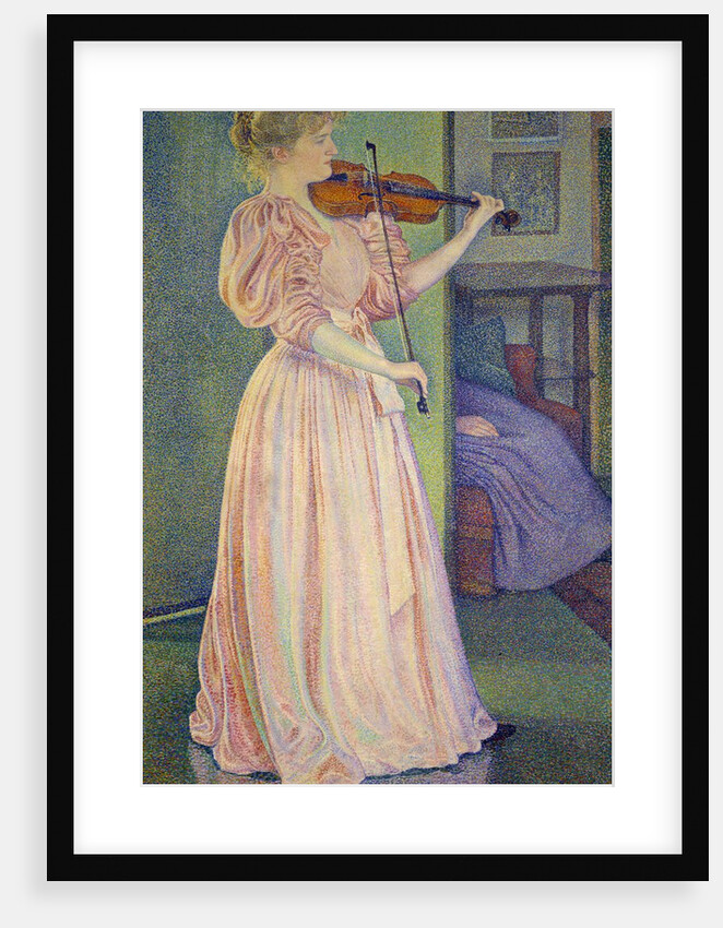 Portrait of Irma Sethe playing violin by Theo van Rysselberghe