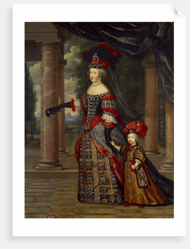 Portrait of Maria Theresa of Austria with Her Son by Pierre Mignard