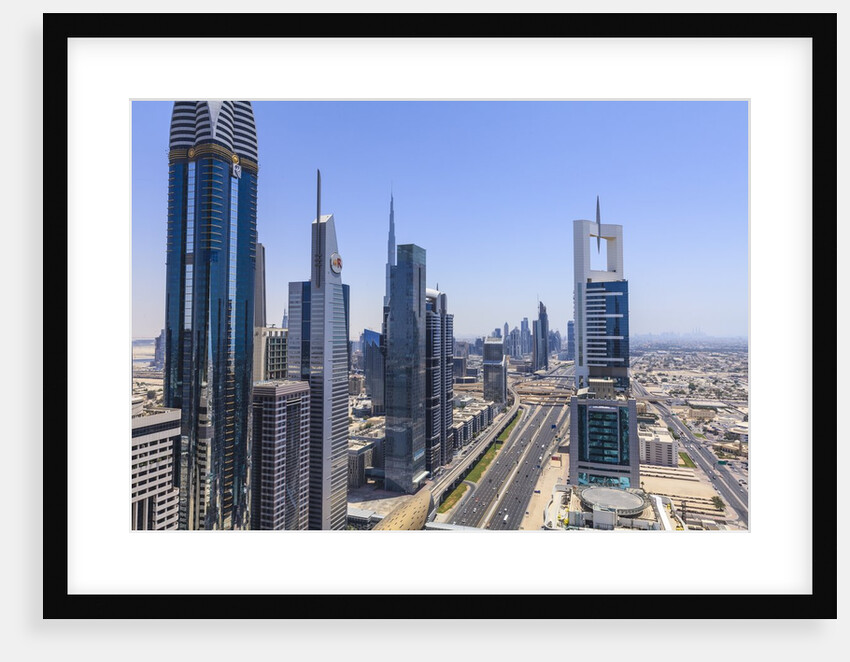 Dubai cityscape on Sheikh Zayed Road by Anonymous