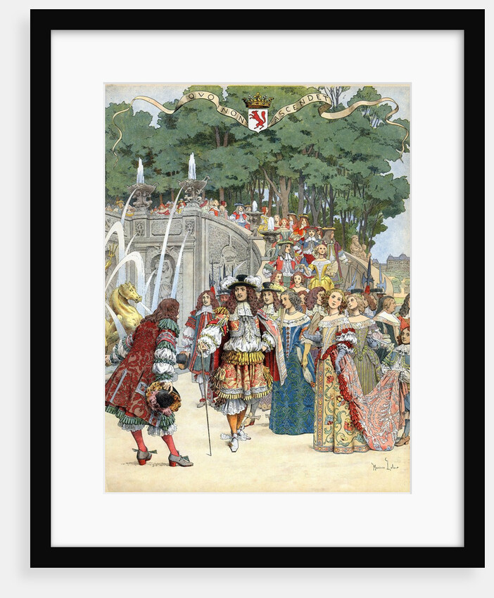Nicolas Fouquet receiving french king Louis XIV by Anonymous