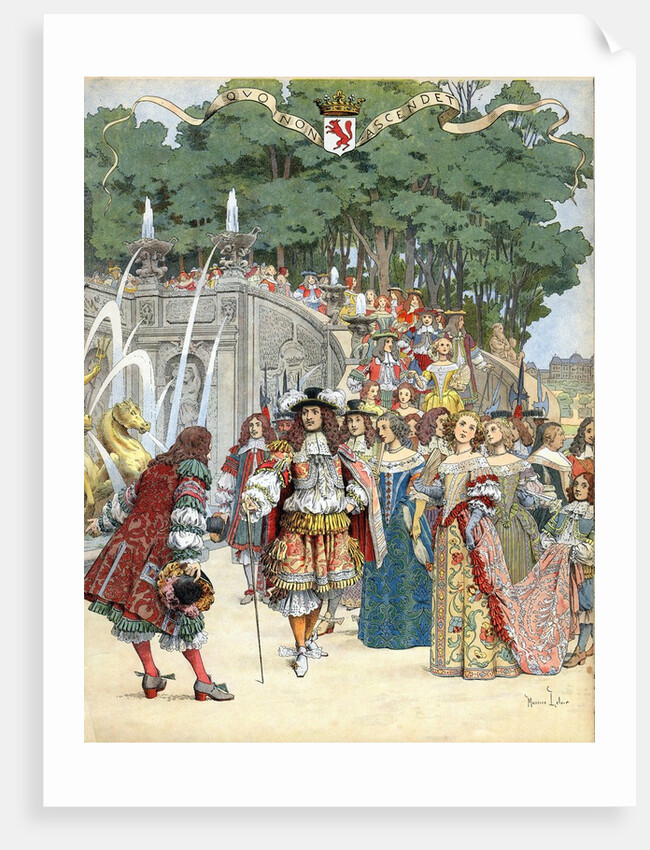 Nicolas Fouquet receiving french king Louis XIV by Anonymous