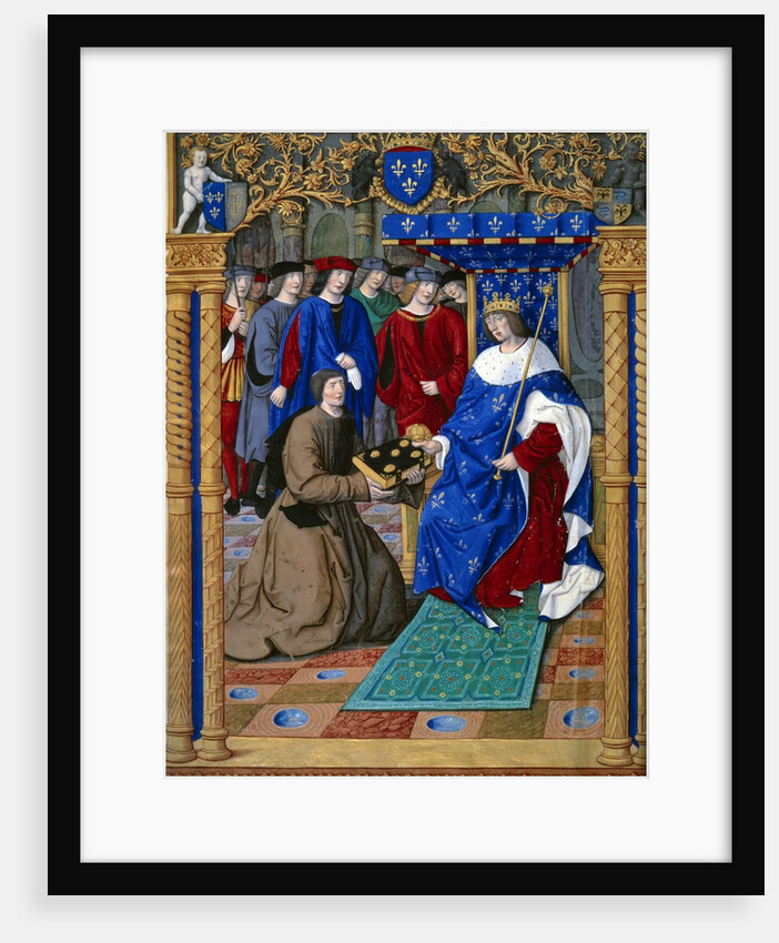 Petrarch presenting his book to King Louis XII of France, by Jean Pichore