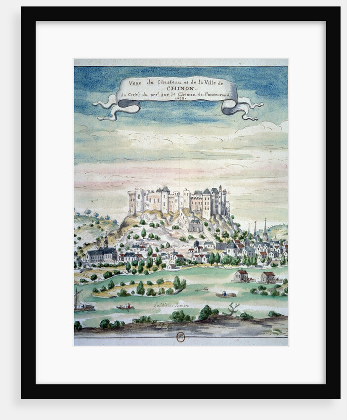 View of the castle of Chinon by Anonymous