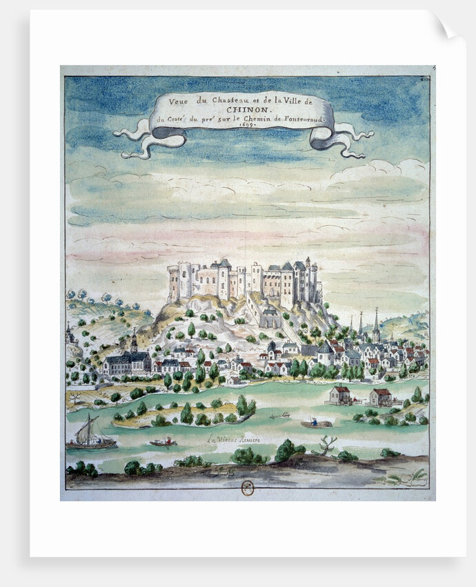 View of the castle of Chinon by Anonymous