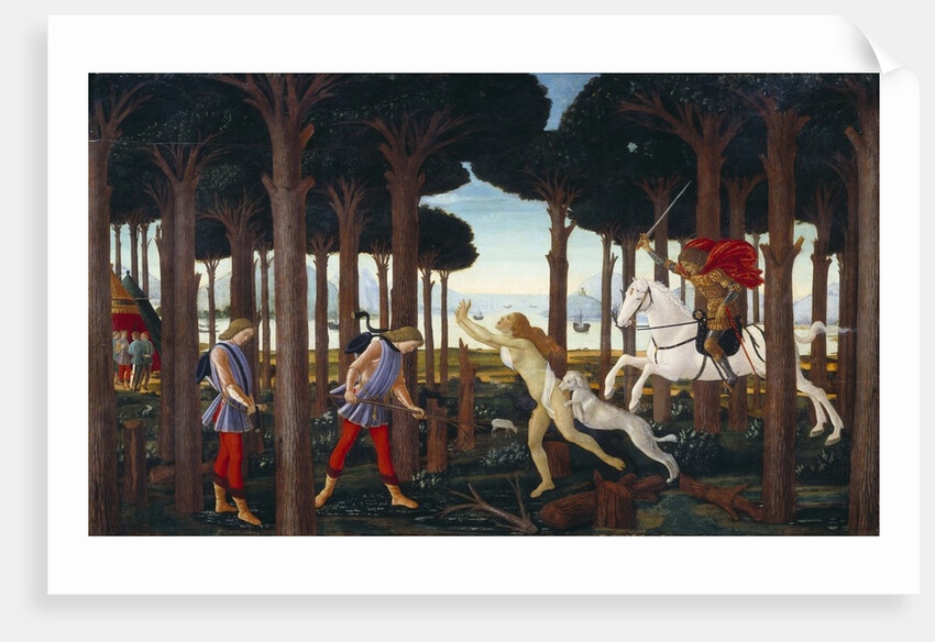 The Story of Nastagio degli Onesti (I): Encounter with the Damned in the Pine Forest by Sandro Botticelli