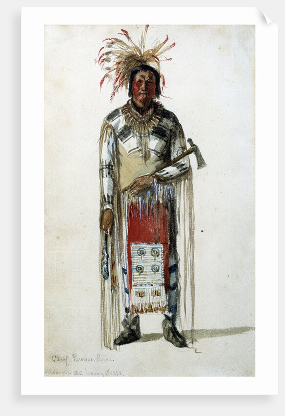 Portrait of an Indian chief of the tribe of Pawnee Ponca by Anonymous