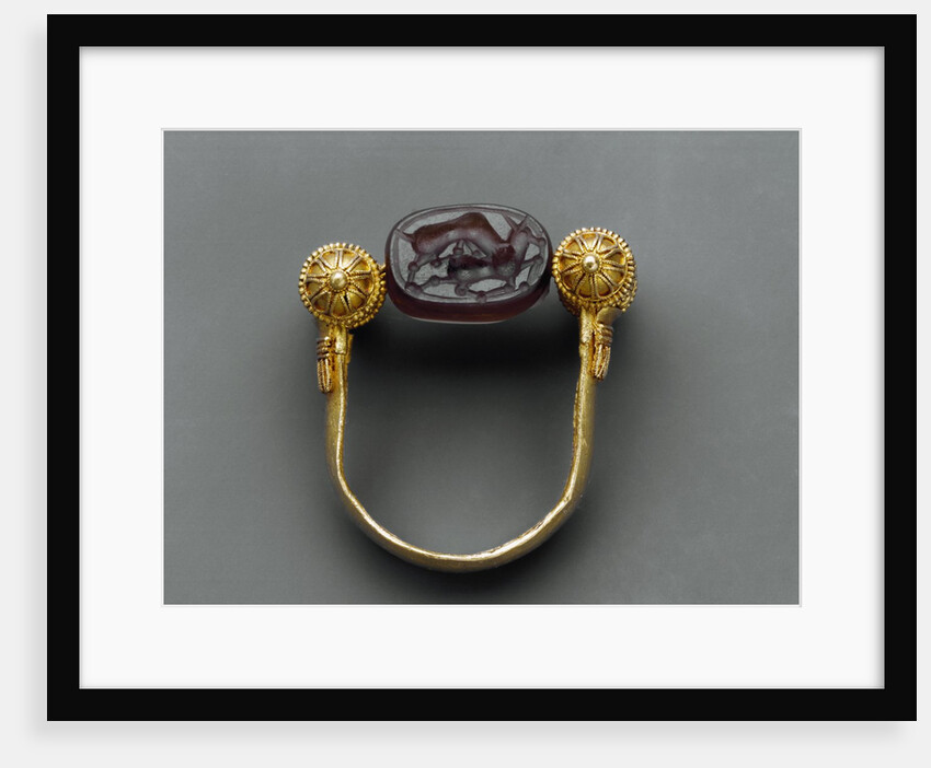 Ring with scene of a lion devouring a deer, 4th century BC by Anonymous