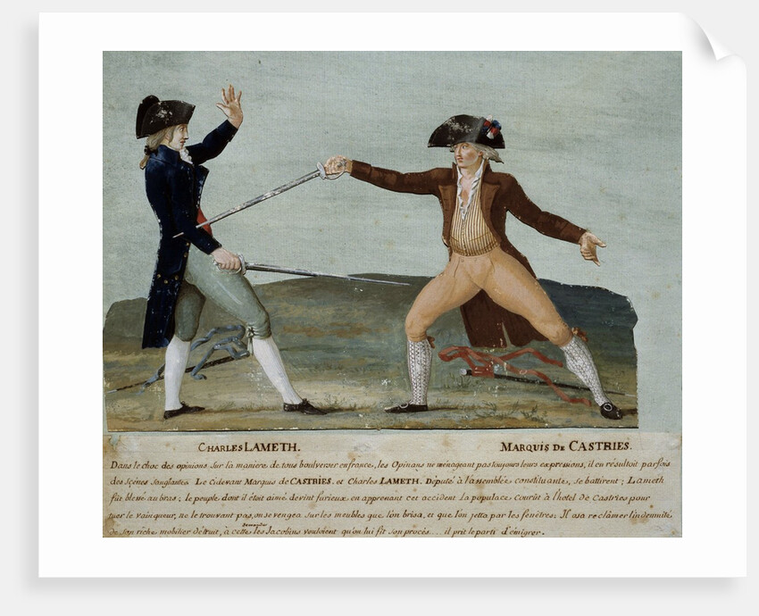 French Revolution : duel between Charles Lameth and the Marquis de Castries by Anonymous