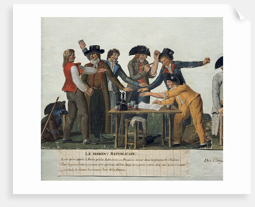 The Republican oath being signed in blood oath by Lesueur brothers