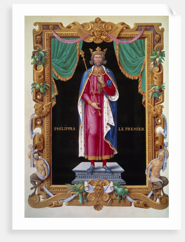 Full-length portrait of King Philip I of France by Jean du Till
