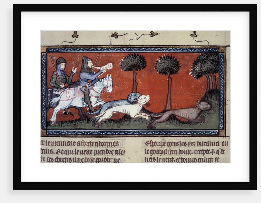 Wolf hunting, 14th century by Anonymous