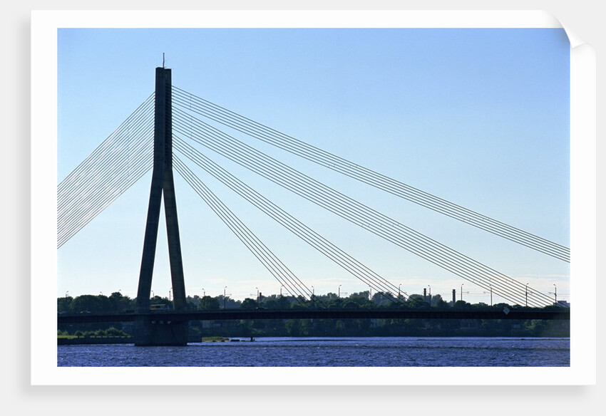 Vansu Bridge, Daugava River, Riga, Latvia by Anonymous