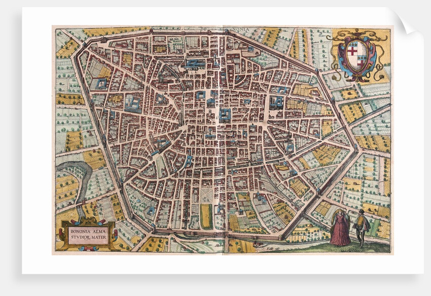 Map of Bologna from Civitates Orbis Terrarum by Anonymous