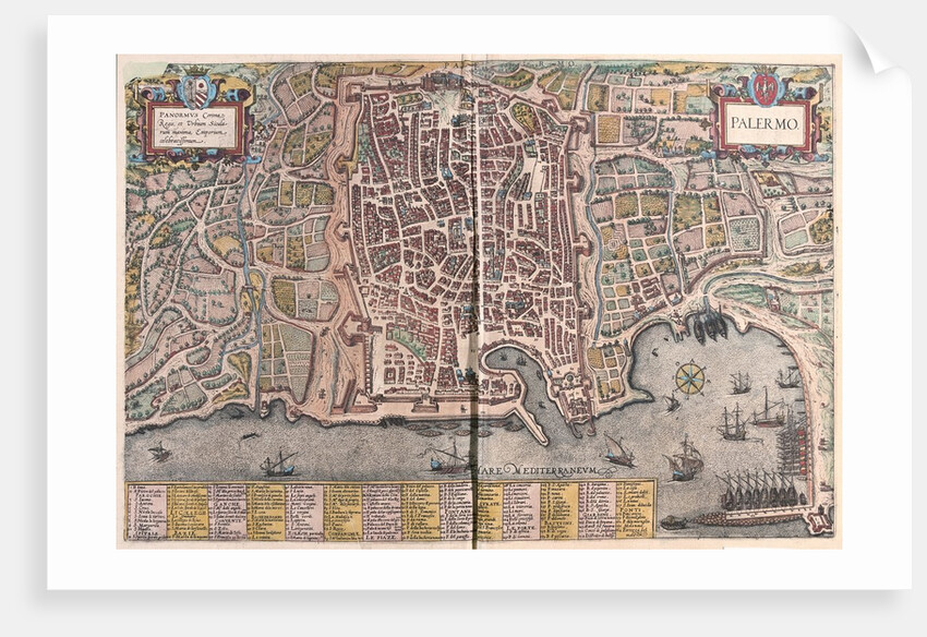 Map of Palermo from Civitates Orbis Terrarum by Anonymous