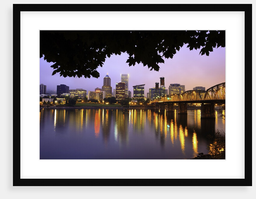 early morning Down Town Portland and Willamette River, Portland Oregon by Anonymous